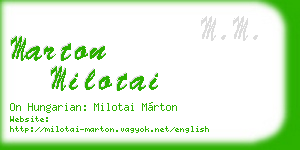 marton milotai business card