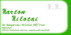 marton milotai business card